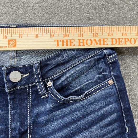 BKE Stella Women Ankle Skinny Jeans Dark Wash Distressed Low Rise Slim Fit 27 - Picture 4 of 7